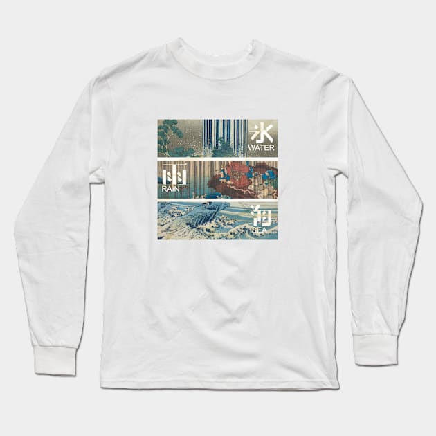 Water Rain Sea Long Sleeve T-Shirt by Yori n